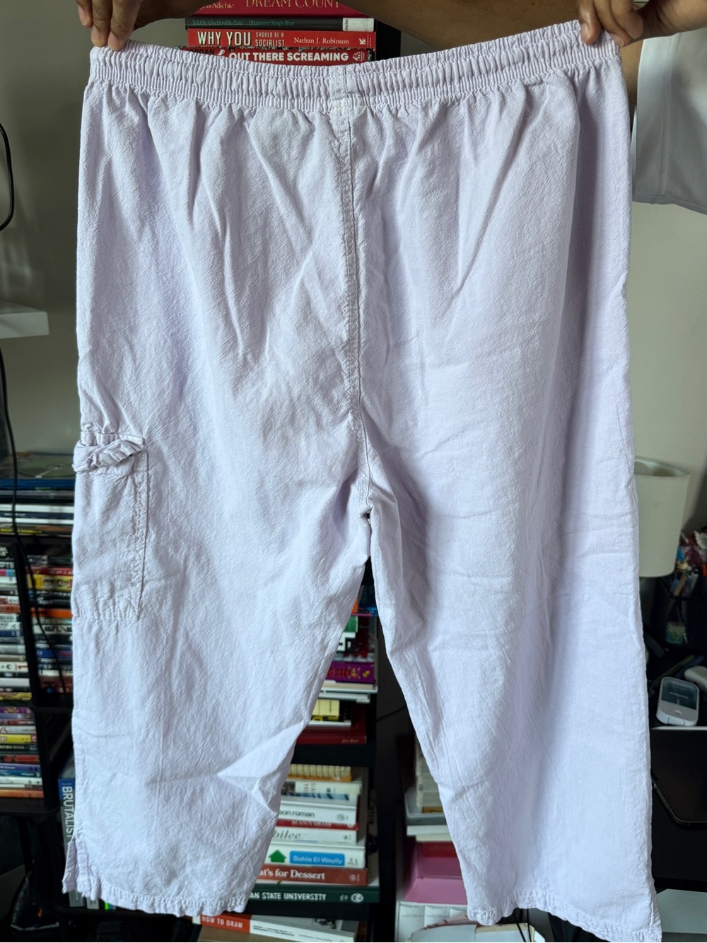 Lilac Drawstring Capris - Picture 2 of 4